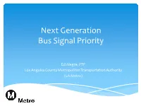 Next Generation Bus Signal Priority