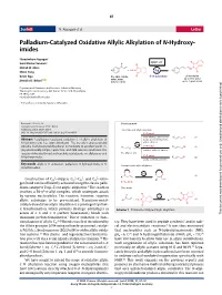 Palladium-Catalyzed Oxidative Allylic Alkylation of N-Hydroxy- Imides