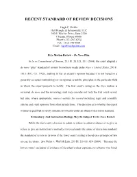 Recent Standard of Review Decisions