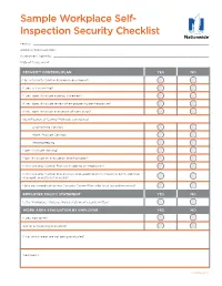 Sample Workplace Self- Inspection Security Checklist