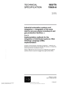 Technical Specification Iso/Ts 15926-8:2011(E)