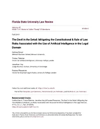The Devil in the Detail: Mitigating the Constitutional & Rule of Law Risks