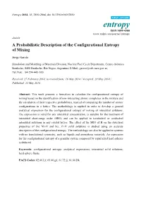A Probabilistic Description of the Configurational Entropy of Mixing
