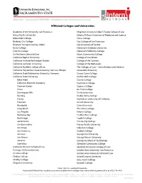 Affiliated Colleges and Universities