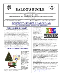 BALOO's BUGLE Volume 22, Number 4 ------Change Is the Law of Life