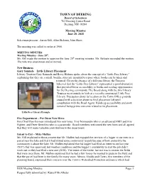 Board of Selectmen Minutes