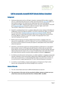 Call for Proposals: Accesshe NCOP Schools Delivery Consultant