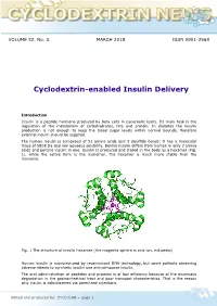 Cyclodextrin-Enabled Insulin Delivery