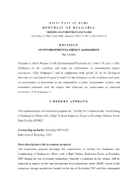DECISION on ENVIRONMENTAL IMPACT ASSESSMENT No. 2-2/2014