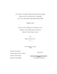 Intonation and Discourse Structure in English: Phonological and Phonetic Markers of Local and Global Discourse Structure Dissert