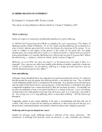 IS THERE MEANING in SUFFERING? by Dimitrios G