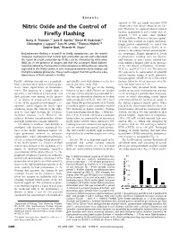Nitric Oxide and the Control of Firefly Flashing