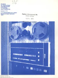 Outlook for Technology and Manpower in Printing and Publishing