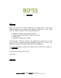 Please Find Enclosed Our Revised Application for Ingleby Barwick Free School Following Feedback on Our Business Case Submission in May 2011