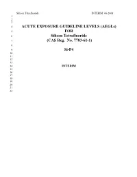 Silicon Tetrafluoride Interim AEGL Document