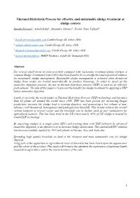 Thermal Hydrolysis Process for Effective and Sustainable Sludge Treatment at Sludge Centers Davide Ferraro1; Ashish Sahu2; Alejandro Jimenez3; Torleiv Næss Ugland4