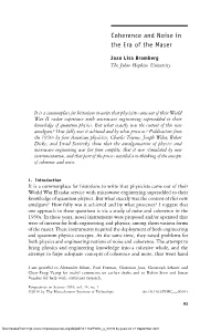Coherence and Noise in the Era of the Maser