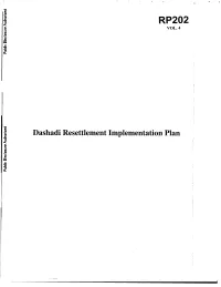 Dashadi Resettlement Implementation Plan Public Disclosure Authorized Public Disclosure Authorized Table of Contents