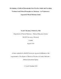Developing a Medical Photography Best Practice Guide and Teaching