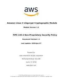 FIPS 140-2 Non-Proprietary Security Policy