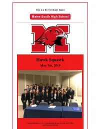 Hawk Squawk May 7Th, 2019