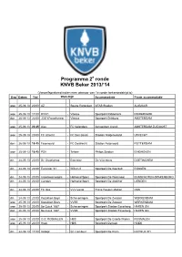 Programma 2 Ronde KNVB Beker 2013/'14
