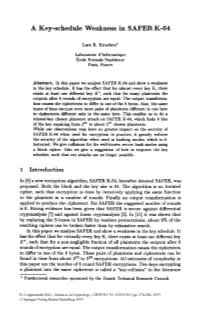 A Key-Schedule Weakness in SAFER K-64
