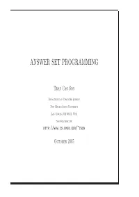 Answer Set Programming