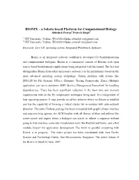 BIONIX – a Solaris Based Platform for Computational Biology Abhishek Pratap1 Prateek Singh2
