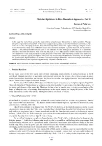 Christian Mysticism: a Meta-Theoretical Approach – Part III
