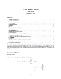 Linear Algebra Review James Chuang