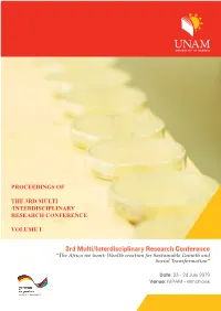 3Rd Multi/Interdisciplinary Research Conference 3Rd Multi/Interdisciplinary : “The Africa We Want: Wealth Creation for Sustainable Growth and Social Transformation”