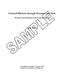 Classical Rhetoric Through Structure and Style