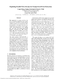 Exploiting Parallel News Streams for Unsupervised Event Extraction Congle Zhang, Stephen Soderland & Daniel S