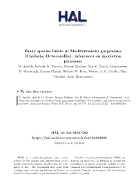 Fuzzy Species Limits in Mediterranean Gorgonians (Cnidaria, Octocorallia): Inferences on Speciation Processes D