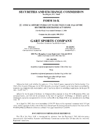GART SPORTS COMPANY (Exact Name of Registrant As Specified in Its Charter)