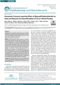 Intraocular Pressure-Lowering Effect of Ripasudil Hydrochloride Hydrate