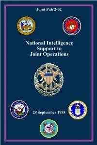 JP 2-02 National Intelligence Support to Joint Operations