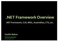 NET Framework Overview