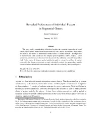 Revealed Preferences of Individual Players in Sequential Games