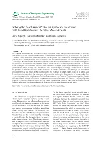 Solving the Beach Wrack Problems by On-Site Treatment with Reed Beds Towards Fertilizer Amendments