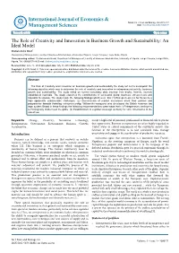 The Role of Creativity and Innovation In