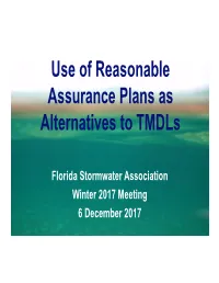 Use of Reasonable Assurance Plans As Alternatives to Tmdls