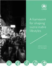 A Framework for Shaping Sustainable Lifestyles
