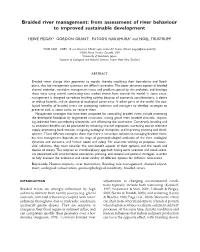 Braided River Management: from Assessment of River Behaviour to Improved Sustainable Development