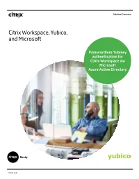 Citrix Workspace, Yubico, and Microsoft