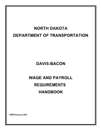 Davis-Bacon Wage and Payroll Requirements Handbook