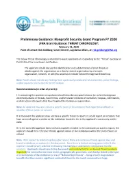 Preliminary Guidance: Nonprofit Security Grant Program FY 2020