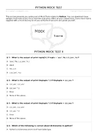 Python Mock Test