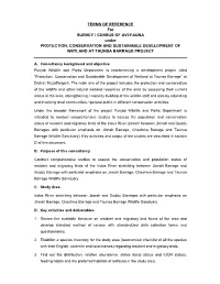TERMS of REFERENCE for SURVEY / CENSUS of AVI-FAUNA Under PROTECTION, CONSERVATION and SUSTAINABLE DEVELOPMENT of WETLAND at TAUNSA BARRAGE PROJECT